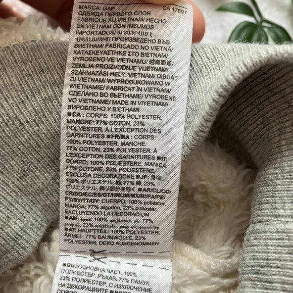 Baby Gap Fuzzy Bear Sherpa Sweatshirt 6-12M | Neutral Grey Cozy Fall Top VGUC - Picture 7 of 16